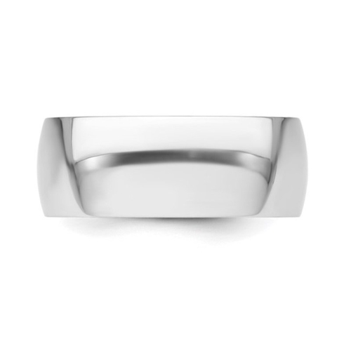 Mens Platinum Comfort Fit 8mm Lightweight Wedding Band Ring