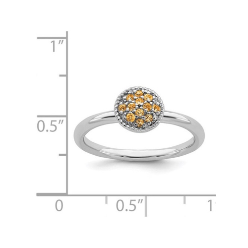 Bague en argent sterling, citrine naturelle en bouquet 1/5 carat