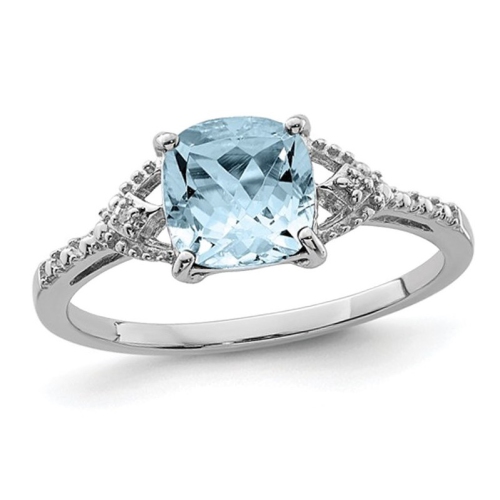 GEM AND HARMONY  1.00 Carat (Ctw) Aquamarine Ring In Sterling In Silver