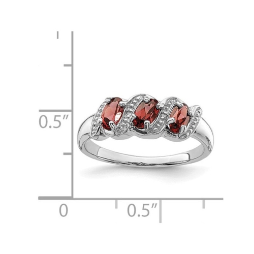 3/4 Carat Three-Stone Garnet Ring in Sterling Silver