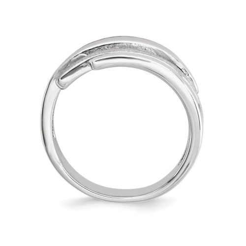 Ladies Polished and Brushed Fashion Ring in Sterling Silver