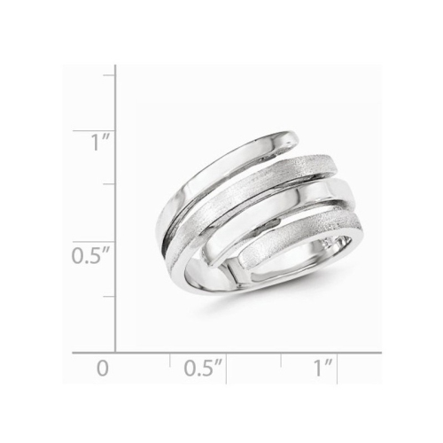 Ladies Polished and Brushed Fashion Ring in Sterling Silver