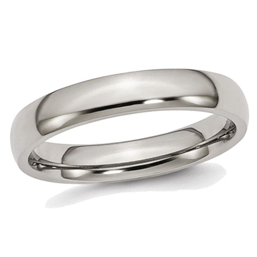 Ladies or Mens Chisel 4mm Comfort Fit Titanium Wedding Band Ring