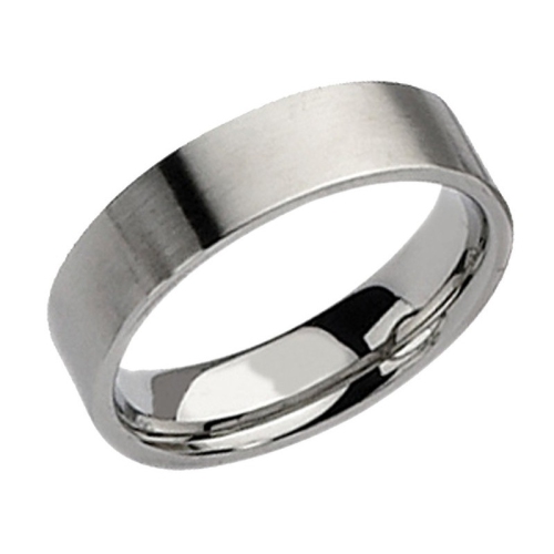 Alliance homme en acier inoxydable, biseautée et coupe confortable, 6 mm