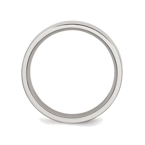 Alliance homme en acier inoxydable, biseautée et coupe confortable, 6 mm