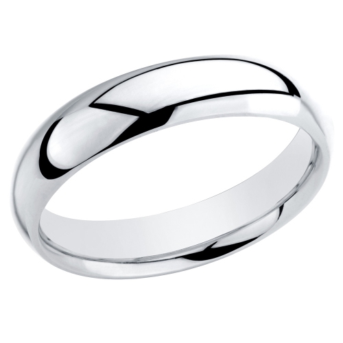 Ladies Comfort Fit 5mm Wedding Band Ring in Sterling Silver