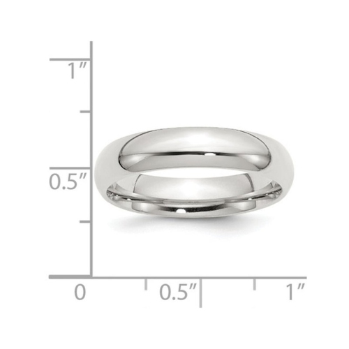 Ladies Comfort Fit 5mm Wedding Band Ring in Sterling Silver