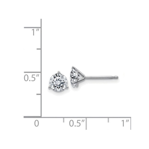 0.88 Carat Synthetic Moissanite Martini Solitaire Earrings 5.0mm in 14K White Gold (1.00 Ct. Diamond Look)