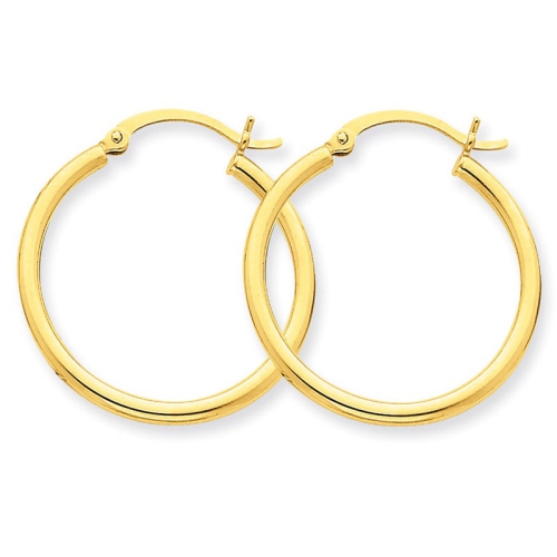 Small Hoop Earrings in 14K Yellow Gold 1 Inch