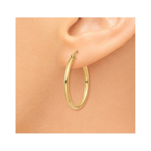 Small Hoop Earrings in 14K Yellow Gold 1 Inch