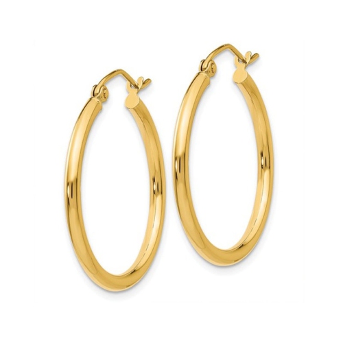 Small Hoop Earrings in 14K Yellow Gold 1 Inch