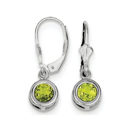 Pendants d’oreilles en argent sterling avec péridot vert de 1.80 ct