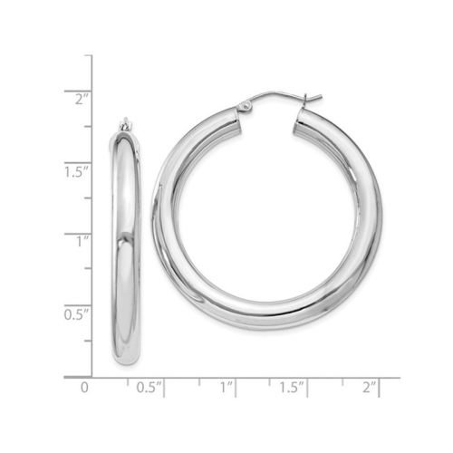 Sterling Silver Medium Hoop Earrings 1 1/2 Inch