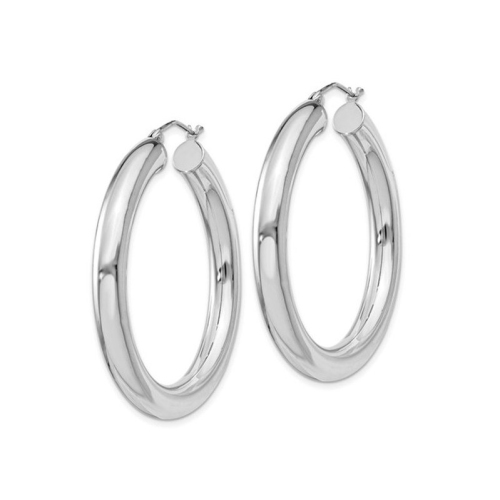 Sterling Silver Medium Hoop Earrings 1 1/2 Inch