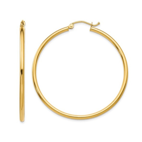 GEM AND HARMONY  Large Hoop Earrings In 14K Gold 1 3/4 Inch (2.00 Mm) In Yellow