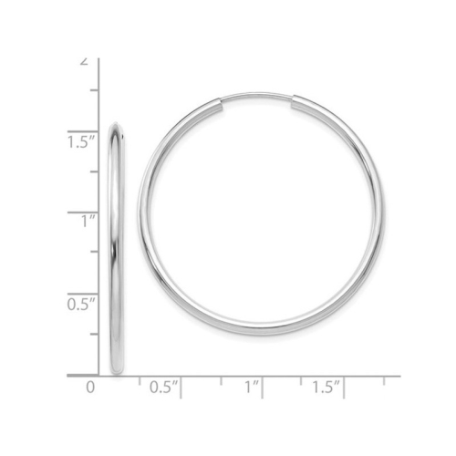 Anneaux moyens en or blanc 14 ct de 1 1/2 po