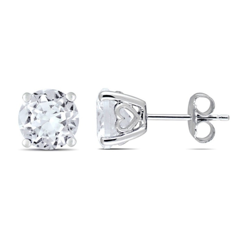GEM AND HARMONY  4.80 Carat (Ctw) Lab-Created Sapphire Solitaire Earrings In Sterling Silver In White