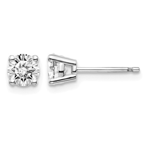 GEM AND HARMONY  3/4 Carat (Ctw Vs2-Si1, D-E-F) Lab Grown Diamond Solitaire Stud Earrings In 14K Gold In White
