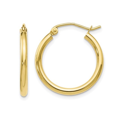 GEM AND HARMONY  10K Gold Polished Hoop Earrings 4/5 Inches (2Mm) In Yellow