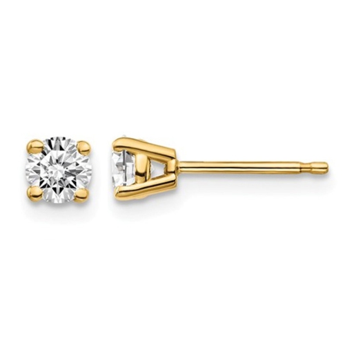 GEM AND HARMONY  1/2 Carat (Ctw Vs2-Si1, D-E-F) Lab Grown Diamond Solitaire Stud Earrings In 14K Gold In Yellow