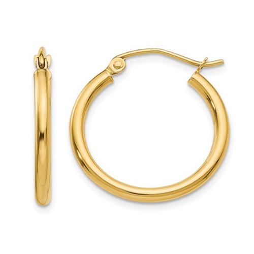 GEM AND HARMONY  Small Hoop Earrings In 14K Gold 3/4 Inch (2.00 Mm) In Yellow