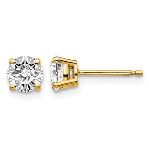 GEM AND HARMONY  1.00 Carat (Ctw Vs2-Si1, D-E-F) Lab Grown Diamond Solitaire Stud Earrings In 14K Gold In Yellow