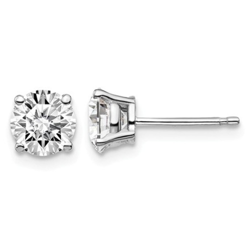 GEM AND HARMONY  1.50 Carat (Ctw G-H-I, Si1-Si2) Lab-Grown Diamond Solitaire Stud Earrings In 14K Gold In White