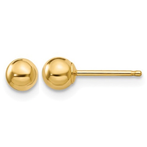 GEM AND HARMONY  14K Gold Button Ball Stud Earrings In (4Mm) In Yellow