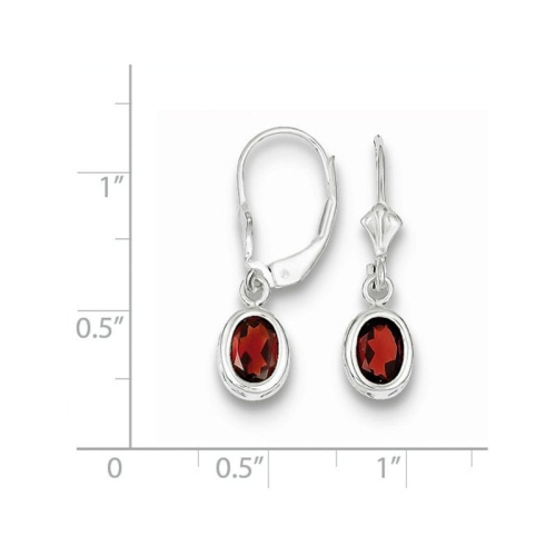2.00 Carat Garnet Drop Oval Earrings in Sterling Silver