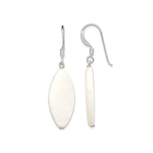 GEM AND HARMONY  Mother Of Pearl Earrings In Sterling Silver In White