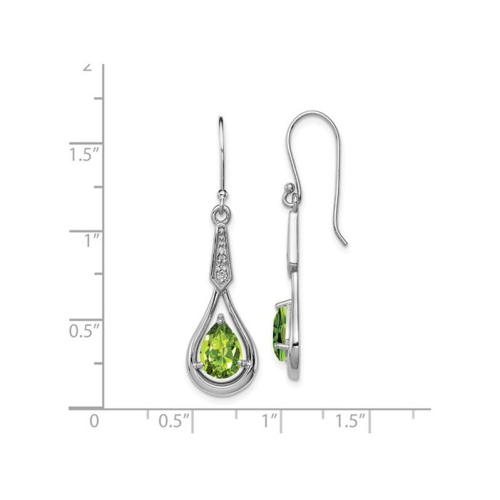 2.00 Carat Peridot Dangle Drop Earrings in Sterling Silver