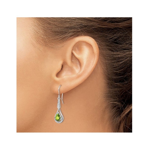 2.00 Carat Peridot Dangle Drop Earrings in Sterling Silver