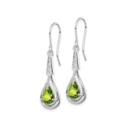 2.00 Carat Peridot Dangle Drop Earrings in Sterling Silver