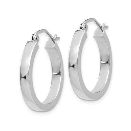 14K White Gold Hoop Earrings 20mm