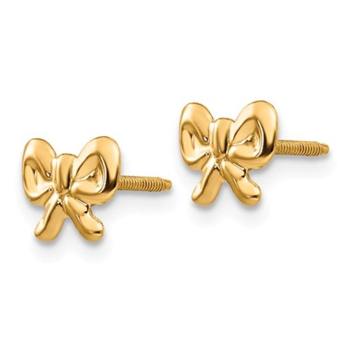 Boucles d'oreilles pour bébé en or jaune 14k avec des vis