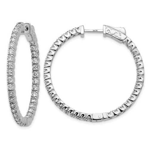 GEM AND HARMONY  1.95 Carat (Ctw Vs2-Si1, E-F) Lab-Grown Diamond Hoop Earrings In 14K Gold In White