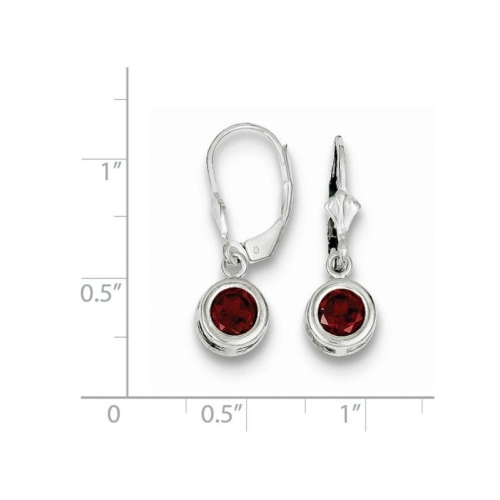 2.00 Carat Red Garnet Drop Earrings in Sterling Silver