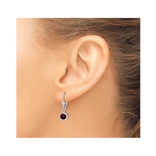 2.00 Carat Red Garnet Drop Earrings in Sterling Silver