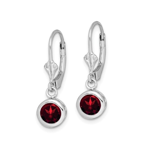 2.00 Carat Red Garnet Drop Earrings in Sterling Silver