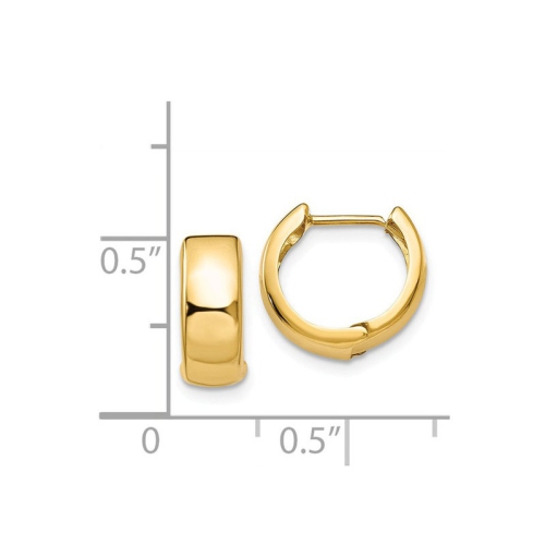 14K Yellow Gold Hinged Huggie Hoop Earrings