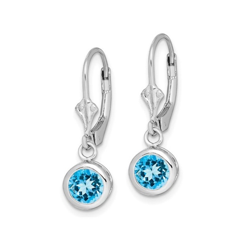 Blue Topaz Drop Earrings 2.00 Carat in Sterling Silver