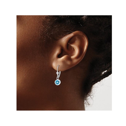 Blue Topaz Drop Earrings 2.00 Carat in Sterling Silver