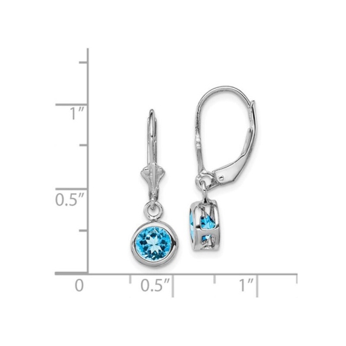 Blue Topaz Drop Earrings 2.00 Carat in Sterling Silver
