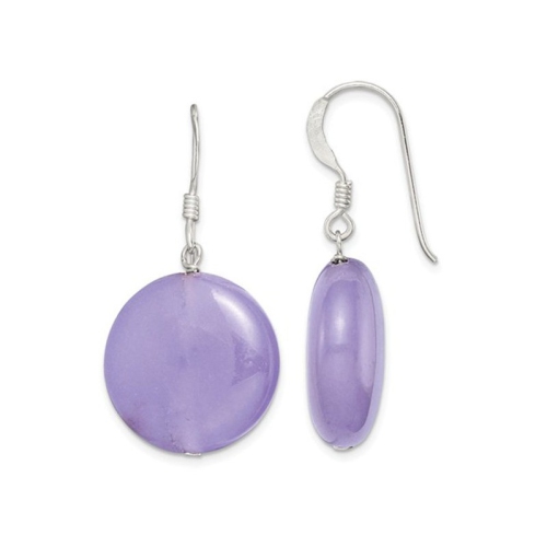 GEM AND HARMONY  Lavender Jade Drop Dangle Earrings In Sterling In Silver