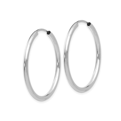 Small Hoop Earrings in 14K White Gold 1 Inch