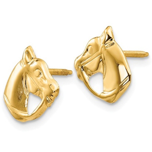 Boucles d’oreilles en or jaune 14 ct avec bébés chevaux