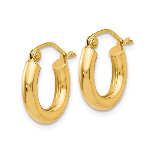 Small Hoop Earrings in 14K Yellow Gold 1/2 Inch