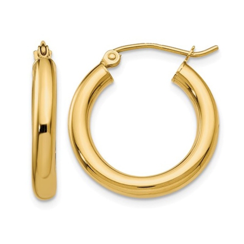 GEM AND HARMONY  Small Hoop Earrings In 14K Gold 3/4 Inch (3.00 Mm) In Yellow