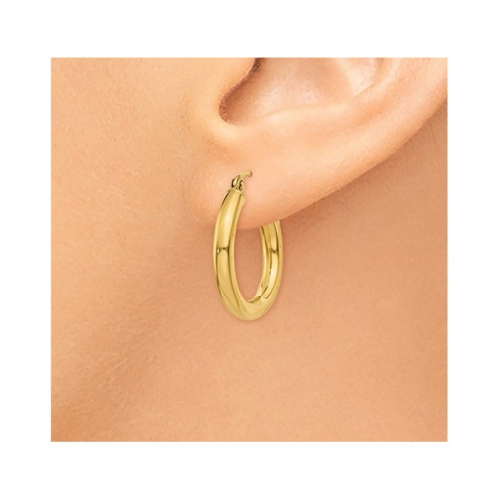 Small Hoop Earrings in 14K Yellow Gold 3/4 Inch