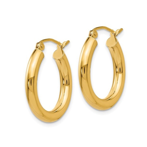 Small Hoop Earrings in 14K Yellow Gold 3/4 Inch